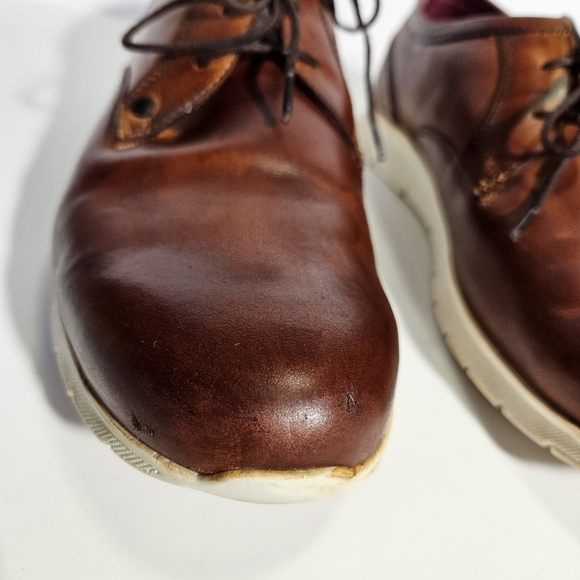 Base London Brown Leather Lace Up Cubic Derby Sneakers - Picture 12 of 13